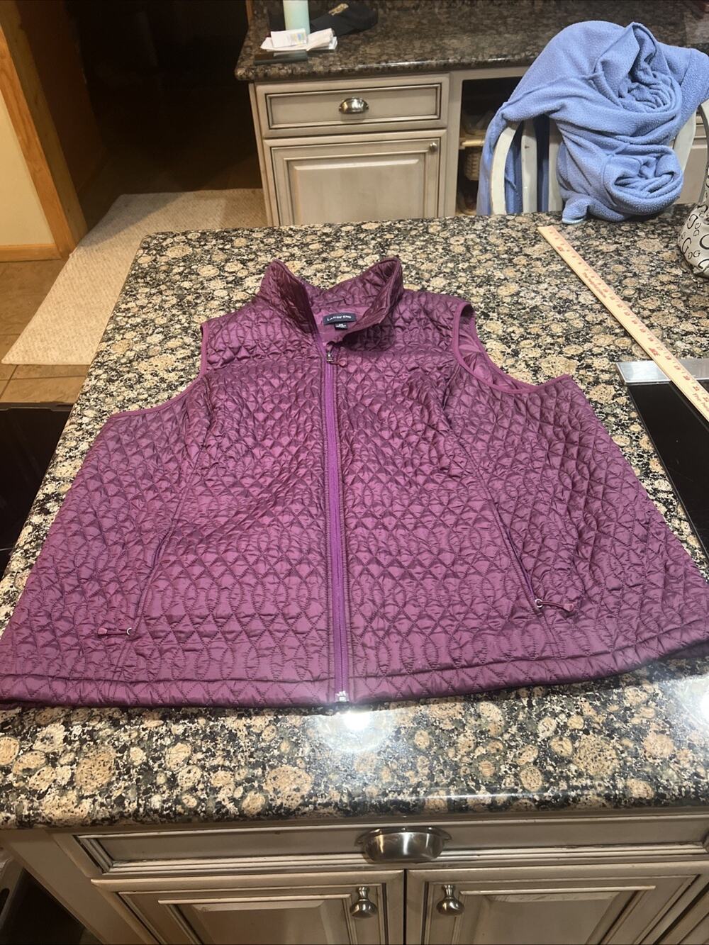 Lands End Womens Purple Quilted Vest EUC 3X 24W-26W